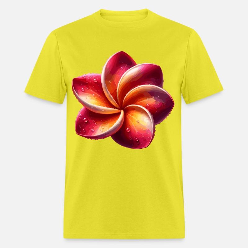 Vibrant Plumeria Flower with Water Droplets in