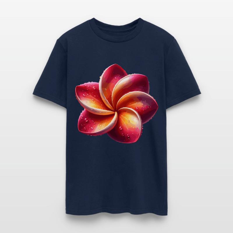 Vibrant Plumeria Flower with Water Droplets in