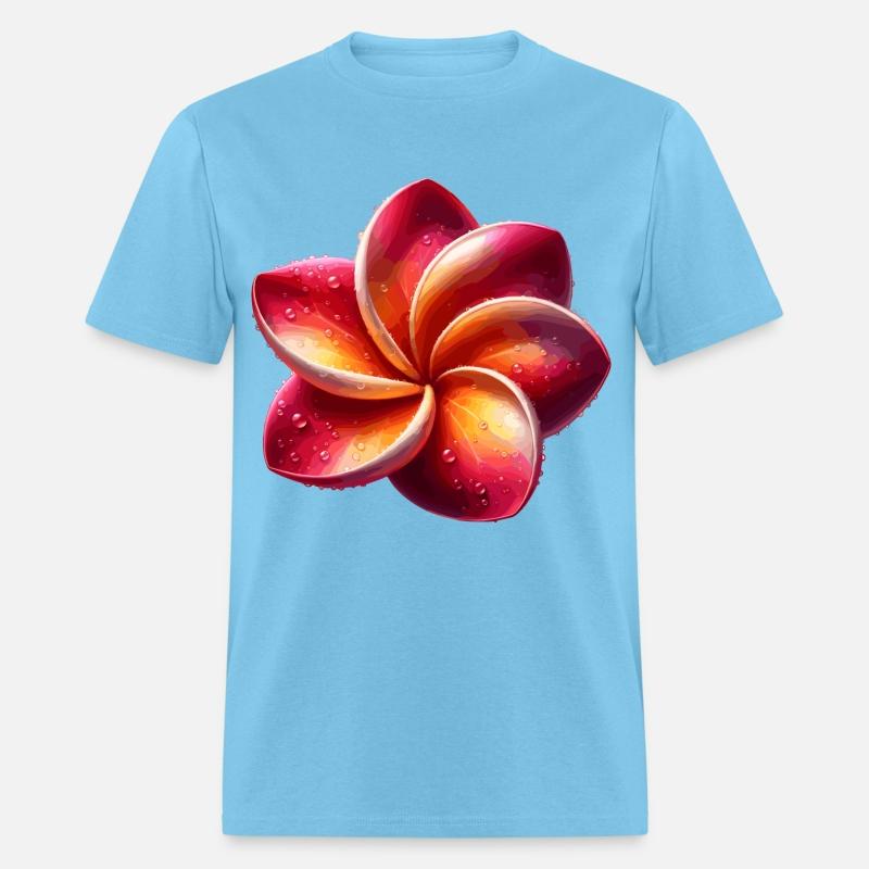 Vibrant Plumeria Flower with Water Droplets in