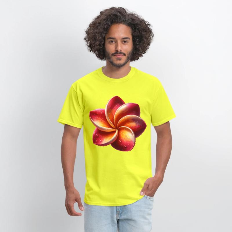 Vibrant Plumeria Flower with Water Droplets in