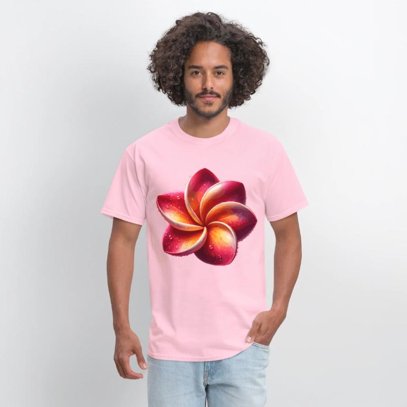 Vibrant Plumeria Flower with Water Droplets in