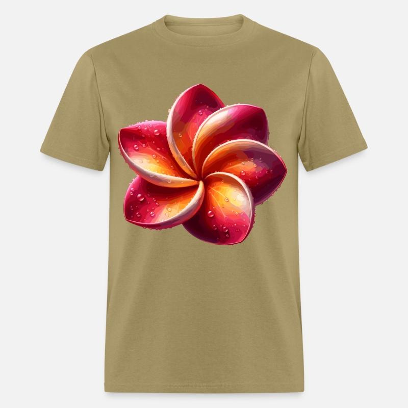 Vibrant Plumeria Flower with Water Droplets in