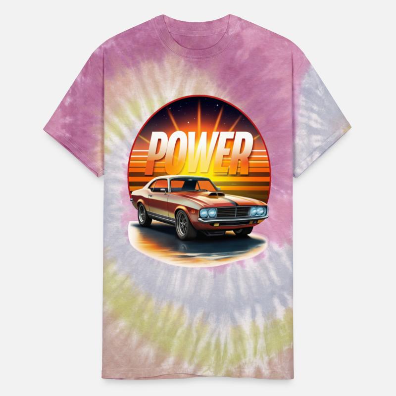 Vintage Muscle Car Power Sunset Streetwear Style