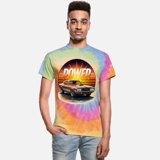 Vintage Muscle Car Power Sunset Streetwear Style