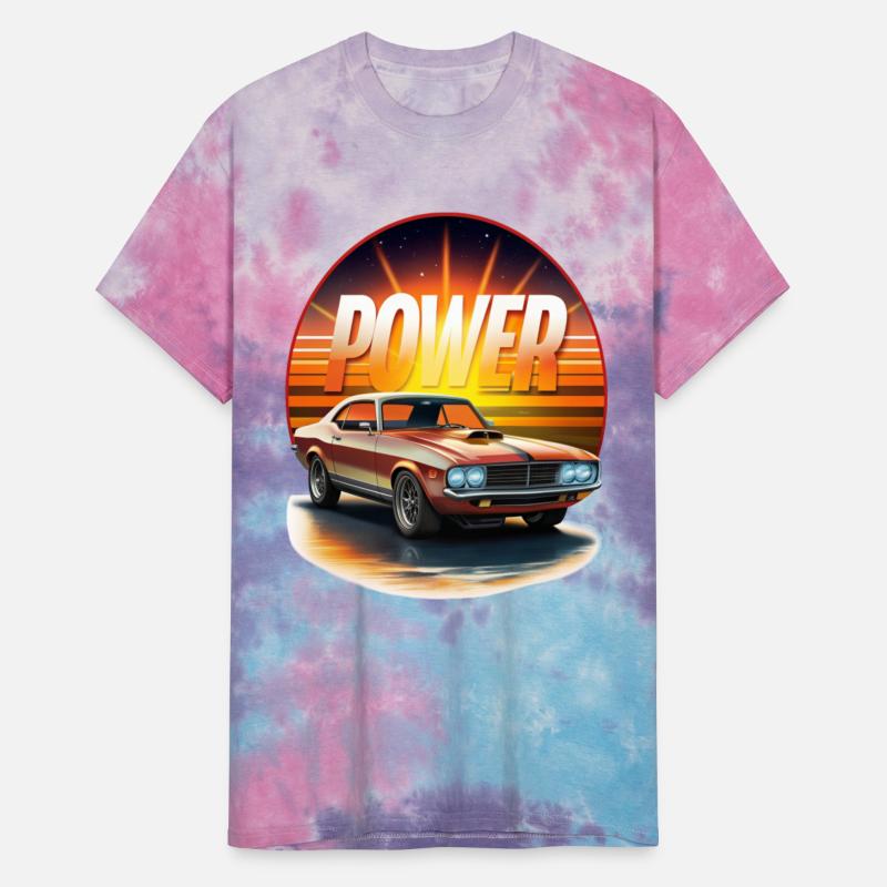 Vintage Muscle Car Power Sunset Streetwear Style