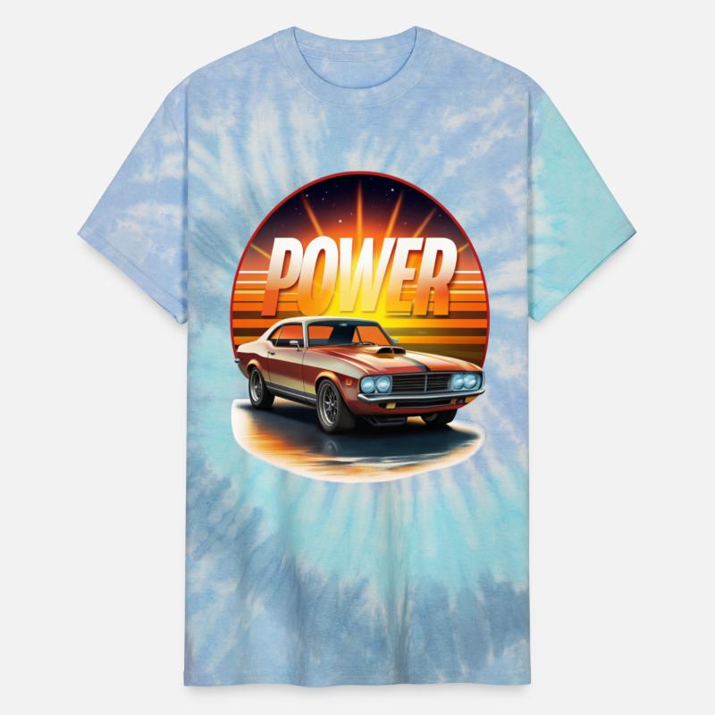 Vintage Muscle Car Power Sunset Streetwear Style