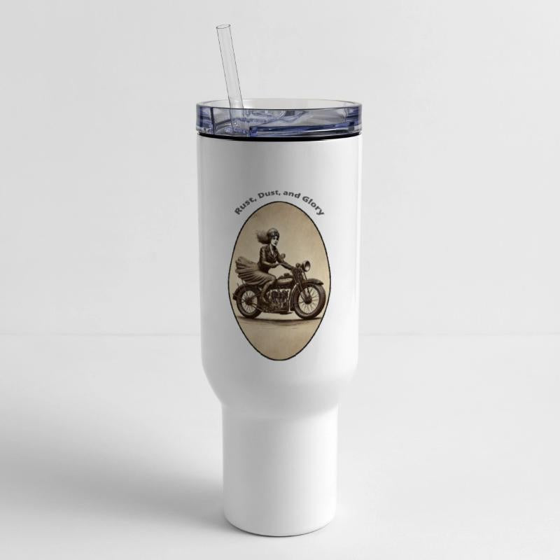 Vintage Woman Motorcycle Rider Wearing Goggles URM