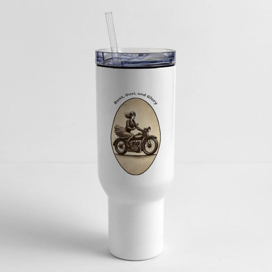 Vintage Woman Motorcycle Rider Wearing Goggles URM