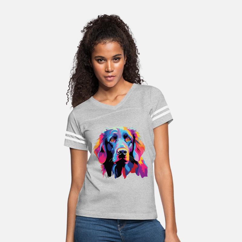 Watercolor Colorful Flat Coated Retriever