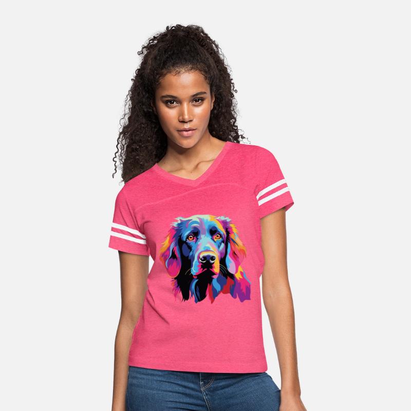 Watercolor Colorful Flat Coated Retriever
