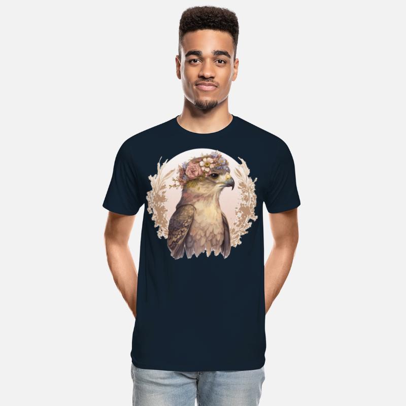 Watercolor Hawk Bird Of Prey Flower Crown Floral B