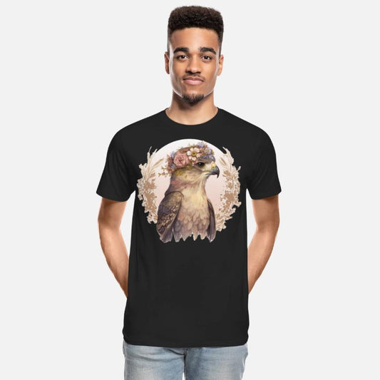 Watercolor Hawk Bird Of Prey Flower Crown Floral B