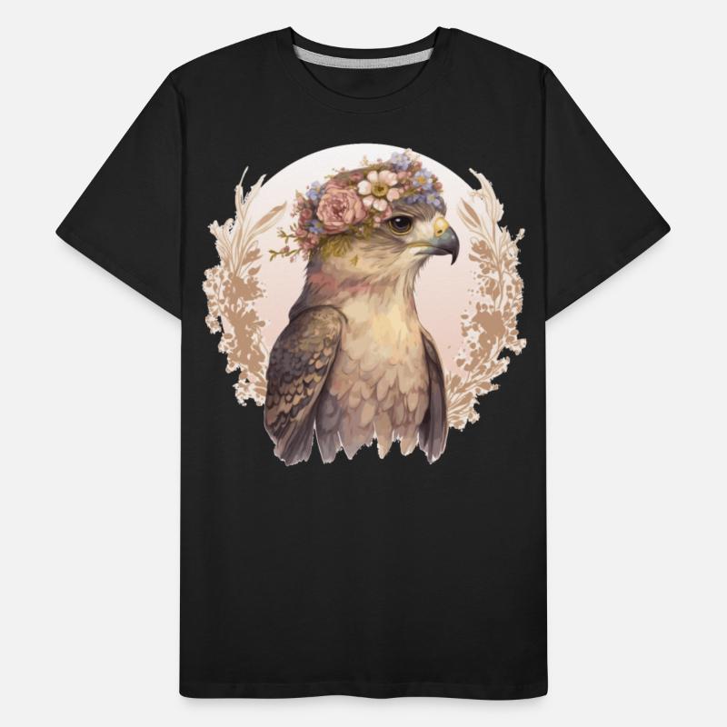 Watercolor Hawk Bird Of Prey Flower Crown Floral B