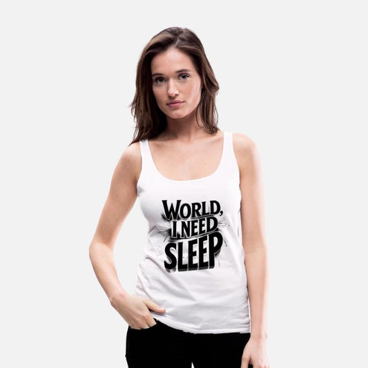 World, I Need Sleep Funny Typography Design